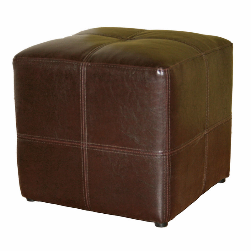 Nox Dark Brown Ottoman Stylish Upholstered Footrest and Versatile Seating for Living Room or Bedroom Decor