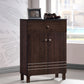 Felda Modern Shoe Cabinet - Dark Brown Storage Unit with 2 Doors and Drawer for Organized Footwear