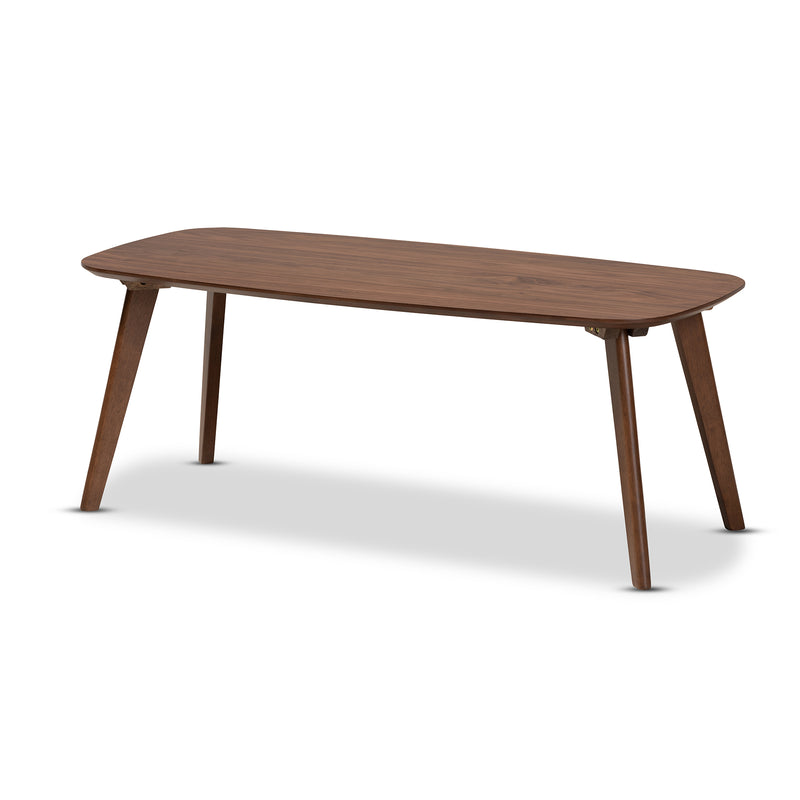 Dahlia Mid-Century Modern Coffee Table with Walnut Finish and Stylish Living Room Design