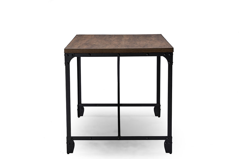 Greyson Vintage Industrial Antique Bronze Wood Desk for Home Office with Rustic Charm and Functionality