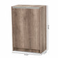 Langston Shoe Cabinet - Modern Weathered Oak 2-Door Storage Solution for Shoes and Accessories