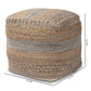 Grange Handwoven Hemp Pouf Ottoman Moroccan Inspired Natural and Grey Design for Stylish Home Decor and Comfortable Seating