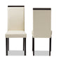 Daveney Dining Chair Set of 2 Modern Cream Faux Leather Upholstered Chairs for Stylish Dining Rooms