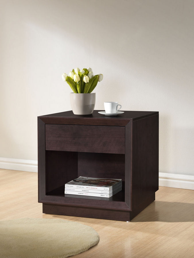 Girvin Brown Accent Table and Nightstand Stylish Modern Furniture for Living Room and Bedroom Decor