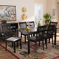 Minette Modern and Contemporary Gray Fabric Upholstered and Espresso Brown Finished Wood 7-Piece Dining Set