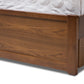 Raurey Storage Platform Bed - Modern and Contemporary Walnut Finish