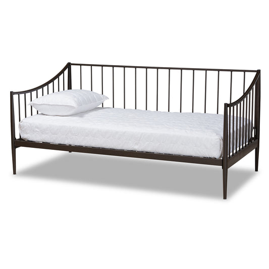 Rupert Vintage Industrial Black Metal Daybed with Stylish Design and Versatile Home Decor Functionality