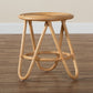 Rinjani Bohemian Rattan End Table in Natural Brown - Stylish Accent Furniture for Living Room or Bedroom Decor