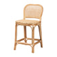 Adrena Counter Stool - Modern Bohemian Natural Brown Rattan Design for Stylish Decor and Comfortable Seating