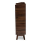 Lena Mid-Century Modern Shoe Cabinet Walnut Brown 5-Shelf Wood Entryway Storage for Organizing Footwear and Accessories