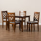 Sari Dining Set Modern 5-Piece Grey Fabric Upholstered Dining Set with Walnut Brown Finished Wood