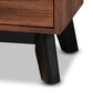 Calla Nightstand Modern 2-Drawer Wood Nightstand in Brown and Black Oak Finish, Stylish Bedroom Furniture for Storage and Organization