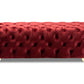 Avara Bench Ottoman Burgundy Velvet Fabric Upholstered Gold Finished Button Tufted