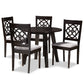 Eliza Dining Set Modern Contemporary 5-Piece Grey Fabric Upholstered Walnut Brown Finished Wood