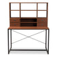 Edwin Rustic Industrial 2-in-1 Bookcase Writing Desk in Brown Wood and Metal