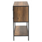 Cardea Modern Industrial Sideboard Walnut Brown Wood and Black Metal 2-Door Storage Cabinet for Living or Dining Room