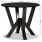 Irene Dining Table Modern and Contemporary Dark Brown Finished 35-Inch Wide Round Wood