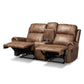 Buckley 3-Piece Reclining Living Room Set in Modern Light Brown Faux Leather Upholstery