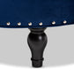 Palfrey Ottoman Transitional Blue Velvet Fabric Upholstered Button Tufted Cocktail