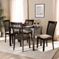 Minette Dining Set Modern Contemporary Gray Fabric Upholstered Espresso Brown Finished Wood 5-Piece