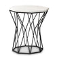 Venedict Modern Black Metal End Table with Elegant Marble Top for Contemporary Spaces