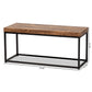 Bardot Modern Industrial Accent Bench in Walnut Brown Wood and Black Metal