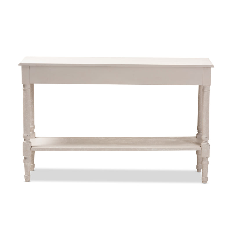 Ariella Console Table Country Cottage Farmhouse Style with 1 Drawer Whitewashed Finish