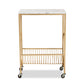 Jacek Modern Wine Cart - Gold Metal with Elegant Marble Tabletop for Stylish Home