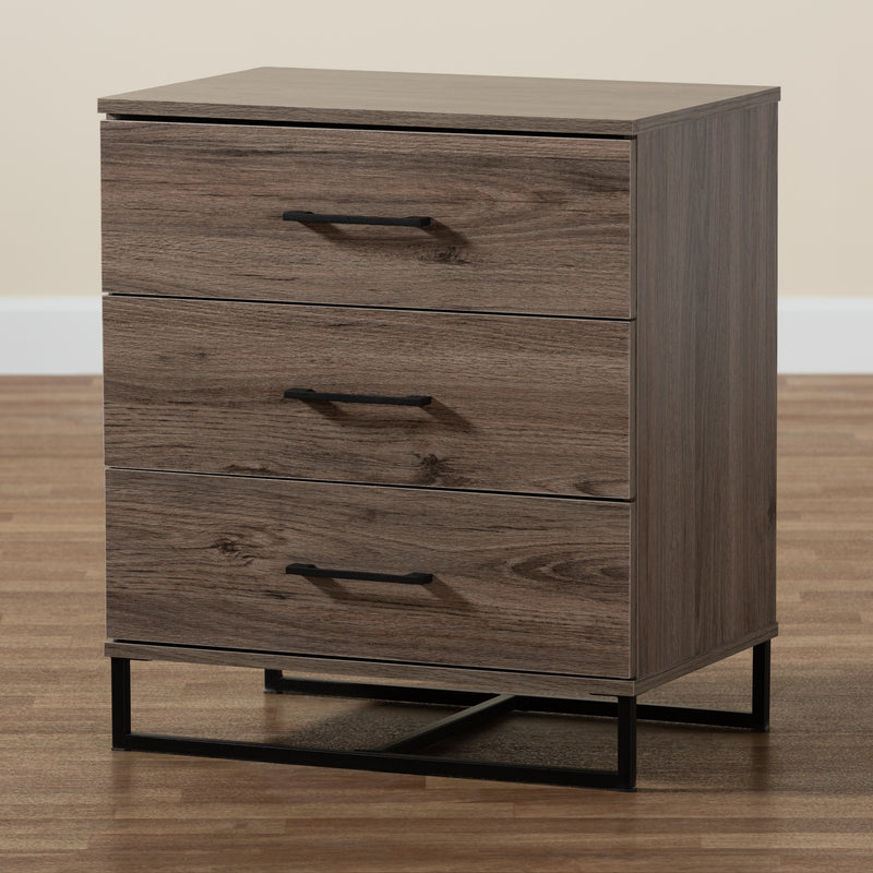 Daxton Storage Chest - Modern Rustic Oak Finished Wood with 3 Drawers for Stylish Organization