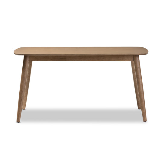 Edna Dining Table Mid-Century Modern French Light Brown Oak Finish