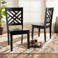 Caron Dining Chair Set Modern and Contemporary Transitional Dark Brown Finished Wood 2-Piece