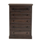 Nolan 5-Drawer Wood Chest in Hazel Walnut Finish - Stylish Storage for Bedroom or Living Room