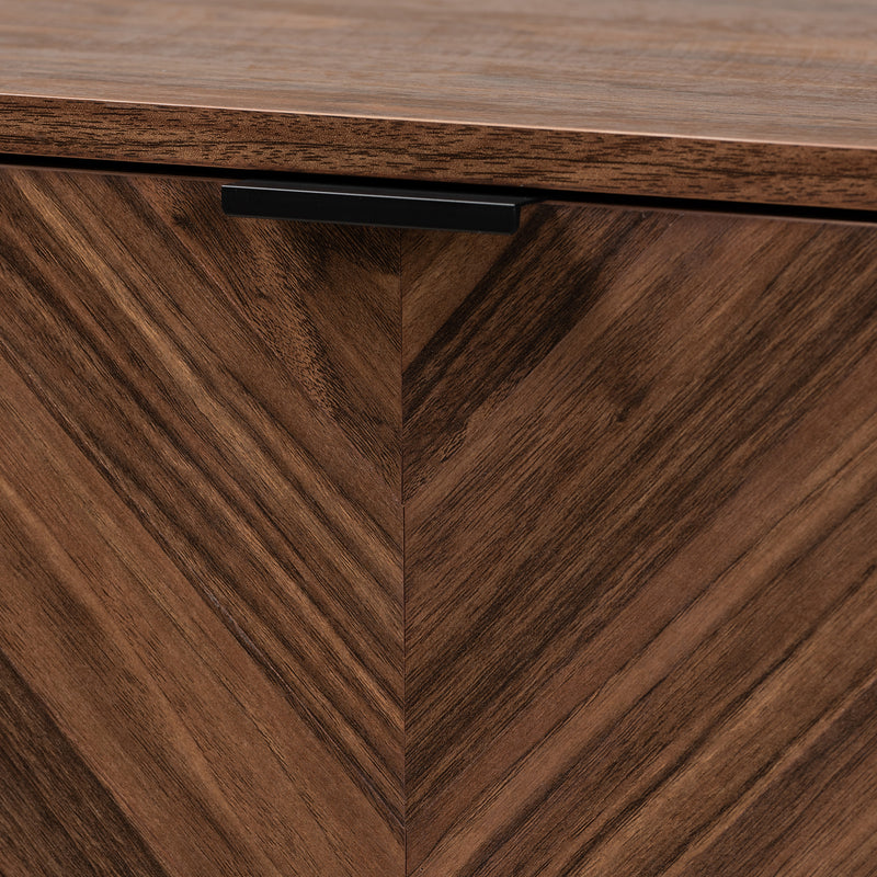 Sadia Storage Cabinet Modern Walnut Brown Finished Wood with Ample Storage Space and Stylish Design