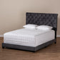 Candace Luxe and Glamour Dark Grey Velvet Upholstered Bed