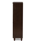 Winda Storage Cabinet Modern and Contemporary 4-Door Dark Brown Wooden Entryway Shoes