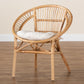 Adrina Rattan Dining Chair Modern Bohemian Style Natural Brown Finish