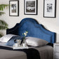 Rita Headboard - Modern and Contemporary Dark Grey Fabric Upholstered