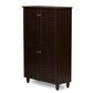 Winda Storage Cabinet Modern and Contemporary 4-Door Dark Brown Wooden Entryway Shoes