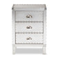 Claude French Industrial End Table with 3 Drawers in Silver Finish