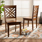 Caron Dining Chair Set Modern and Contemporary Transitional Dark Brown Finished Wood 2-Piece