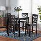 Caron Pub Set Modern and Contemporary Dark Brown Finished Wood 5-Piece