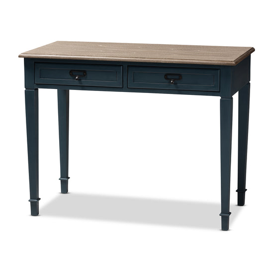 Dauphine Writing Desk French Provincial Spruce Blue Accent