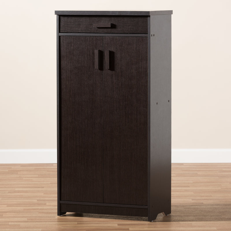 Bienna Shoe Cabinet - Modern Wenge Brown Storage Solution for Organizing Footwear