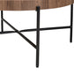 Umar Coffee Table - Modern Industrial Design with Walnut Brown Wood and Black Metal Frame for Stylish Living Room Decor