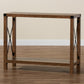 Rumi Modern Farmhouse Console Table Natural Brown Wood with Black Metal Accents for Stylish Entryway or Living Room Decor