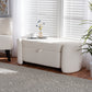 Oakes Modern Storage Bench in Ivory Boucle Upholstery with Stylish Design and Functional Storage