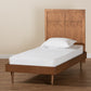 Rin Twin Size Platform Bed in Mid-Century Modern Walnut Brown Wood with Sleek Design and Sturdy Construction