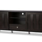 Unna TV Cabinet 70-Inch Dark Brown Wood with 2 Sliding Doors and Drawer