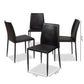 Pascha Dining Chair Modern and Contemporary Black Faux Leather Upholstered Set of 4