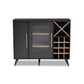 Pietro Wine Cabinet Mid-Century Modern Dark Grey and Oak Finished